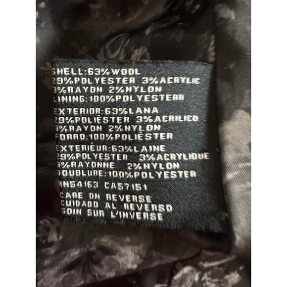 GUESS Los Angeles Wool Blend Peacoat Jacket Black Gold Zip XL - Picture 5 of 5